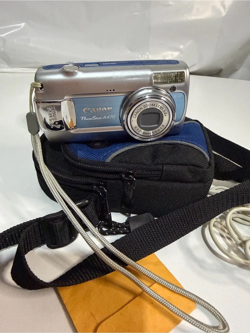 Canon PowerShot A470 Blue 7.1MP Digicam Y2K Bundle TESTED Charger SD Card Case